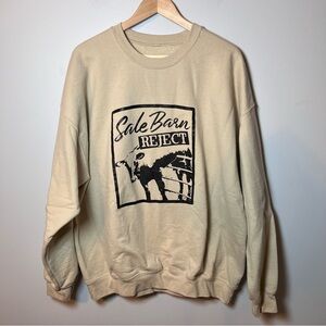 Sale Barn Reject Crewneck Women’s 2XL Beige Sweatshirt Highland Cow Heifer Bull